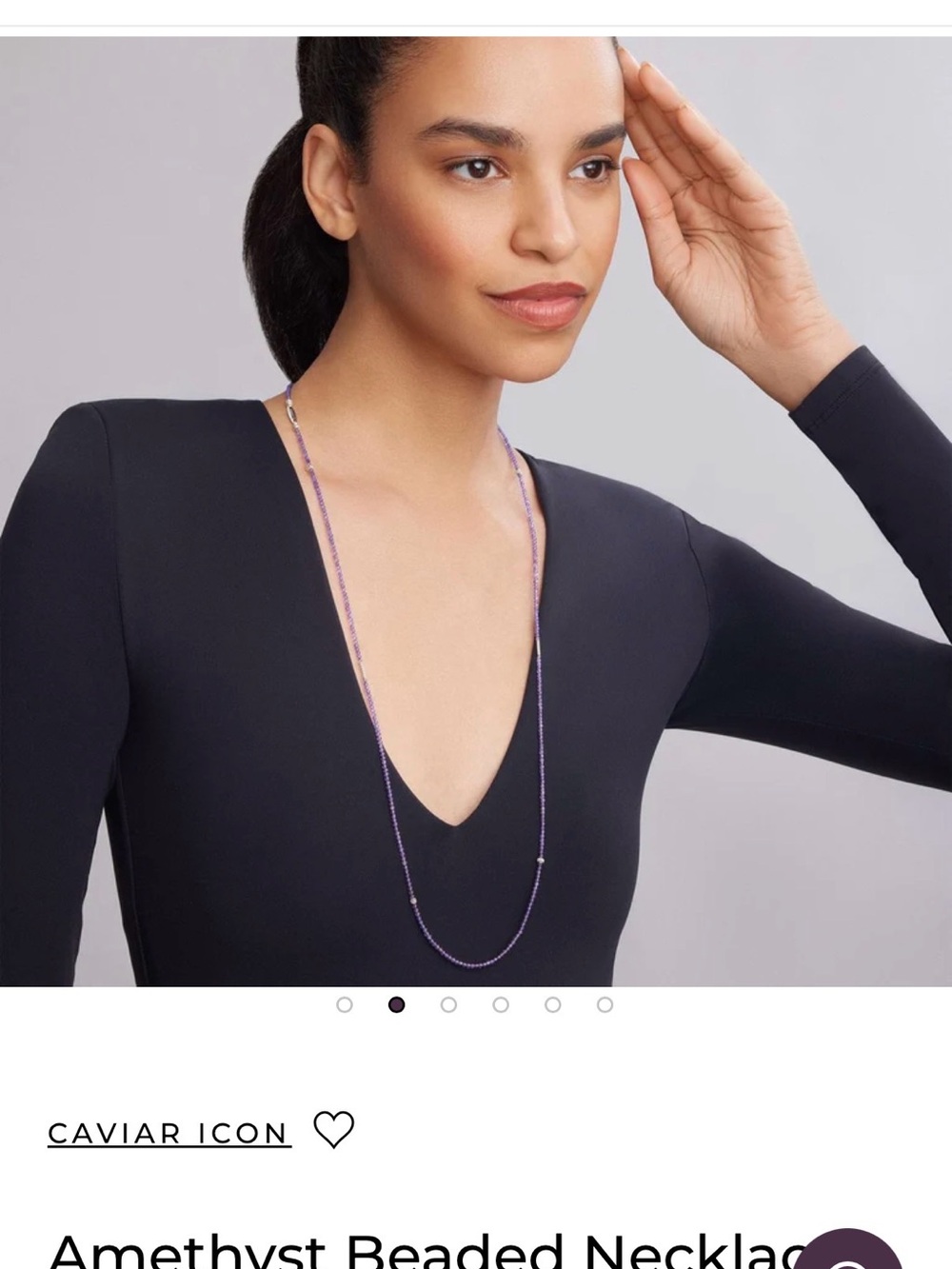 Lagos Amethyst caviar beaded necklace - Picture 8 of 10